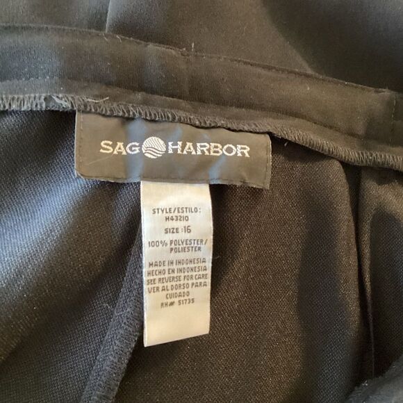 NWOT. Sag Harbor Brand Women’s 16 Straight Leg Black Slacks - Picture 9 of 10